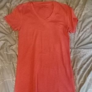 Pink and orange striped Eddie Bauer shirt